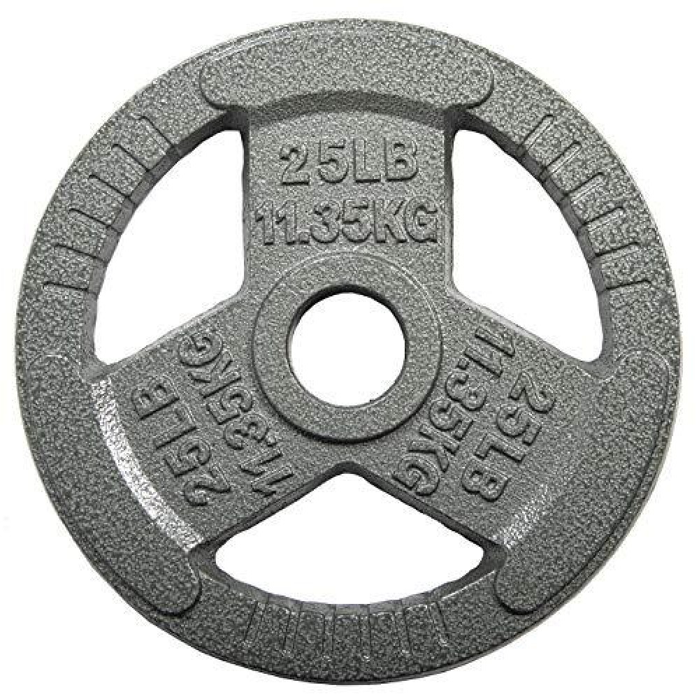 Balancefrom Olympic 2-Inch Cast Iron Plate Weight Plate For Strength Training And Weightlifting, 25-Pound, Single