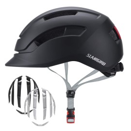Adult Urban Bike Helmet - Adjustable Fit System & Integrated Taillight For Men Women