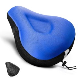Anzome Bike Seat Cushion, Extra Soft Wide Gel Bike Seats Cover For Men Women Comfort Fits Bicycle Cushions Of Exercise Bikes Spin Stationary Cruiser Bicycles Indoor Cycling(Waterproof Case Included)