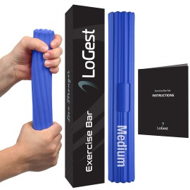Logest Medium Twist Hand Exerciser Bars - Flexible Bar Strengthener - Tennis Elbow, Golfers Elbow, Tendonitis, Wrist, Forearms Pain Relief Hand Therapy Bar Wrist And Arm Strengthener Rehab Twist Bar
