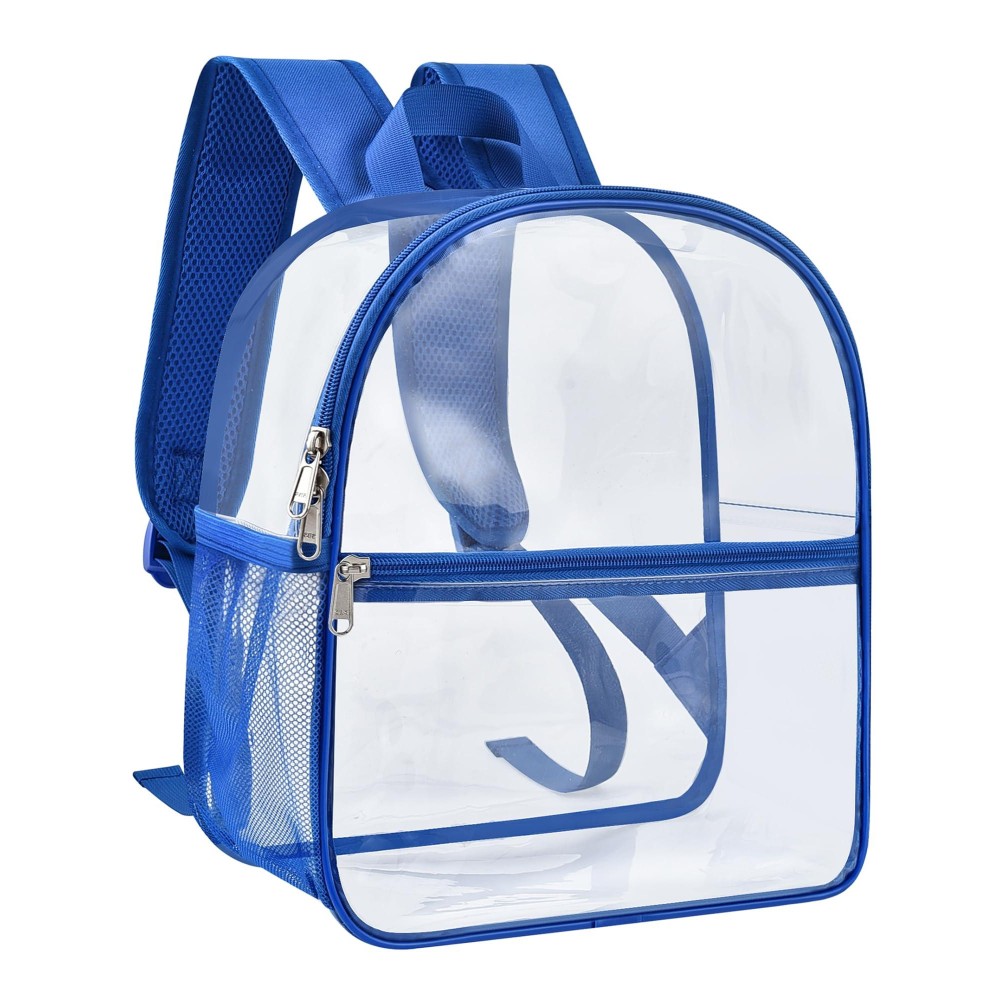 Paxiland Clear Backpack Stadium Approved, Clear Stadium Bag For Concert Sport Event Work School Festival, Small Clear Bag Stadium Approved 12612 With Reinforced And Wider Shoulder Straps - Blue