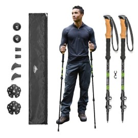 Cascade Mountain Tech Trekking Poles - Aluminum Hiking Walking Sticks With Adjustable Locks Expandable To 54