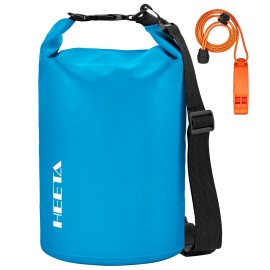 Heeta Waterproof Dry Bag For Women Men (Upgraded Version), Roll Top Lightweight Dry Storage Bag Backpack With Emergency Whistle For Travel, Swimming, Boating, Kayaking, Camping, Beach (Blue, 20L)
