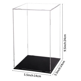 Evron Display Case for Collectibles Assemble Clear Acrylic Box Alternative Glass Case for Display Action Figures Home Storage & Organizing Toys (5.5x5.5x9.5 inch; 14x14x24 cm)