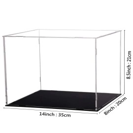 Evron Display Case for Collectibles Assemble Clear Acrylic Box Alternative Glass Case for Display Action Figures Home Storage & Organizing Toys (14x8x8.5 inch; 35x20x21 cm)