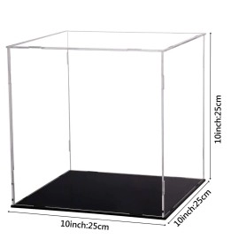 Evron Display Case for Collectibles Assemble Clear Acrylic Box Alternative Glass Case for Display Action Figures Home Storage & Organizing Toys (10x10x10 inch; 25x25x25 cm)