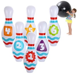 Giant Inflatable Bowling Set for Kids and Adults, Christmas Birthday Party Games, Kids Education Motor Skills Toys