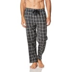 Fruit Of The Loom Mens Yarn-Dye Woven Flannel Pajama Pant, Grey Plaid, Large