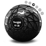 Yes4All Fitness Slam Medicine Ball 20Lbs For Exercise, Strength, Power Workout Workout Ball Weighted Ball Exercise Ball Dynamic Black