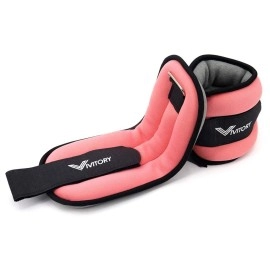 Vivitory Ankle Weights For Women & Men, Leg Weights From 2.2 To 6.6 Lbs Per Pair, Arm Weights, Ankle Wrist Weights Set For Strength Training, Jogging, Gymnastics, Aerobics, Physical Therapy (2.2 Lbs Each (4.4 Lbs Pair), Pink)