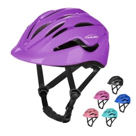 Kamugo Kids Helmet,Toddler Bike Helmet For Girls Boys Age 2-8 Years,Children Adjustable Helmet Suitable For Skateboard Bicycle Scooter Inline Roller Skate Rollerblading Cycling Multi-Sport(Purple)