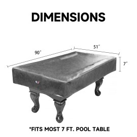 GSE Billiard Pool Table Covers, 7'/8'/9' Heavy Duty Leatherette Pool Table Covers, Waterproof & Tearproof Cover for Pool Table (Several Colors Available, Grey - 7ft)