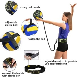 Volleyball Training Equipment Aid, Solo Soccer Trainer, Solo Practice Trainer for Serving, Setting, Spiking and Arm Swing, Returns Ball After Every Swing for Beginners & Pro