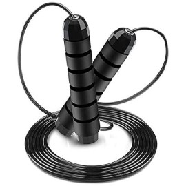 Na Jumping Rope Adult - Skipping Rope Adjustable For Men Women Kids - Jump Rope For Exercise Fat Burning Workout Home Or Gym Personal Training Rope Pack (Black)
