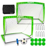 Ksports Portable Soccer Goal(S) Soccer Net For Backyard Training Includes Nylon Wound Soccer Ball With Pump, 68 Soccer Training Cones &String Knapsack Carry Bag Available In 4X3 & 6X4 Versions