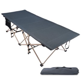 Redcamp Oversized Camping Cots For Adults 500Lbs, 33.5'' Extra Wide Tall Sleeping Cots Heavy Duty, Xl Cots Portable For Outdoor Indoor Office, Dark Grey