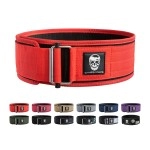 Gymreapers Quick Locking Weightlifting Belt For Bodybuilding, Powerlifting, Cross Training - 4 Inch Neoprene With Metal Buckle - Adjustable Olympic Lifting Back Support (Red, Large)