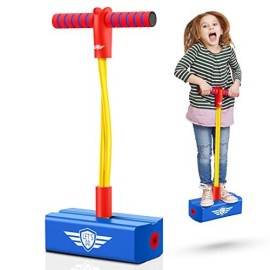Cuugo Lets Go Cg Toys For 3-12 Year Old Boys Girls, Foam Pogo Jumper For Kids Gifts For 3-12 Year Old Girls Pogo Stick Age 3-12, Autism Toys Birthday Xmas Gifts Stocking Stuffers Outdoor Toys(Blue)
