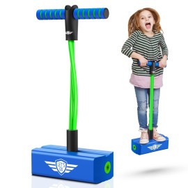 Toys for 3-12 Year Old Boys Girls, Foam Pogo Jumper for Kids Outdoor Toys Gifts for 3-12 Year Old Boys Pogo Stick for Kids Age 7 and Up Xmas Birthday Party Gifts Stocking Stuffers(Green Blue)