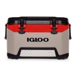 Igloo Bmx 52 Quart Cooler With Cool Riser Technology, Fish Ruler, And Tie-Down Points - 16.34 Pounds - Sandstone And Red