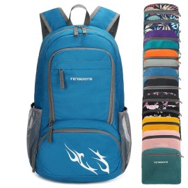 Fengdong 35L Lightweight Foldable Waterproof Packable Travel Hiking Backpack Daypack For Men Women Blue