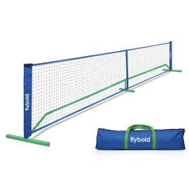 Flybold Pickleball Nets Portable Net Regulation Size Equipment Lightweight Sturdy Interlocking Metal Posts With Carrying Bag For Indoor Outdoor Pickle Ball Game Court Full Court Size- 22Ft