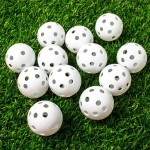 Thiodoon Practice Golf Balls Limited Flight Golf Balls 40Mm Hollow Plastic Golf Training Balls Colored Airflow Golf Balls For Swing Practice Driving Range Home Use Indoor 12 Pack (White,12 Pcs)