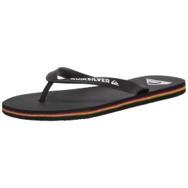 Quiksilver Mens Molokai 3 Point Flip Flop Sandal, Blackredgreen, 13