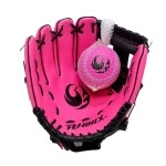 Phinix 9 Baseball Glove Tee Ball Mitts And Foam Ball For Kids Beginner Play Training Left Hand Throw Pink