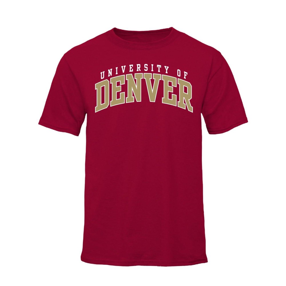 Barnesmith University Of Denver Du Pioneers Short Sleeve Adult Unisex T-Shirt, Classic, Cardinal, Xx-Large