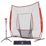 Zelus 7X7Ft Baseball Softball Practice Net Portable Baseball Net With Tee, 2.8