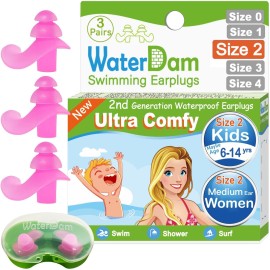 Waterdam Swimming Ear Plugs Great Waterproof Ultra Comfy Earplugs Prevent Swimmers Ear