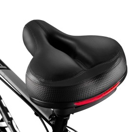 Bluewind Most Comfortable Bicycle Seat, Bike Seat Replacement With Dual Shock Absorbing Ball Wide Bike Seat Memory Foam Bicycle Gel Seat With Mounting Wrench(Black)