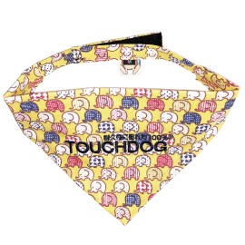Touchdog 'Bad-To-The-Bone' Elephant Patterned Fashion Pet Bandana For Dogs - Dog Bandana With Hook-And-Loop Enclosures For Easy On And Off Access