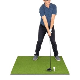 Gosports Golf Hitting Mat Artificial Turf Mat For Indoor/Outdoor Practice Includes 3 Rubber Tees - Standard, Pro, Or Elite