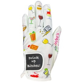 Giggle Golf Womens Golf Glove (X-Large, Worn On Right Hand, Drink Up Bitches)