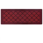 Carvapet Moroccan Trellis Non-Slip Doormat Durable Honeycomb Texture Kitchen Rug Runner Carpet, Indoor Outdoor, Easy Clean Low-Pile Mats For Entry, Patio, High Traffic Areas, 18X47, Burgundy