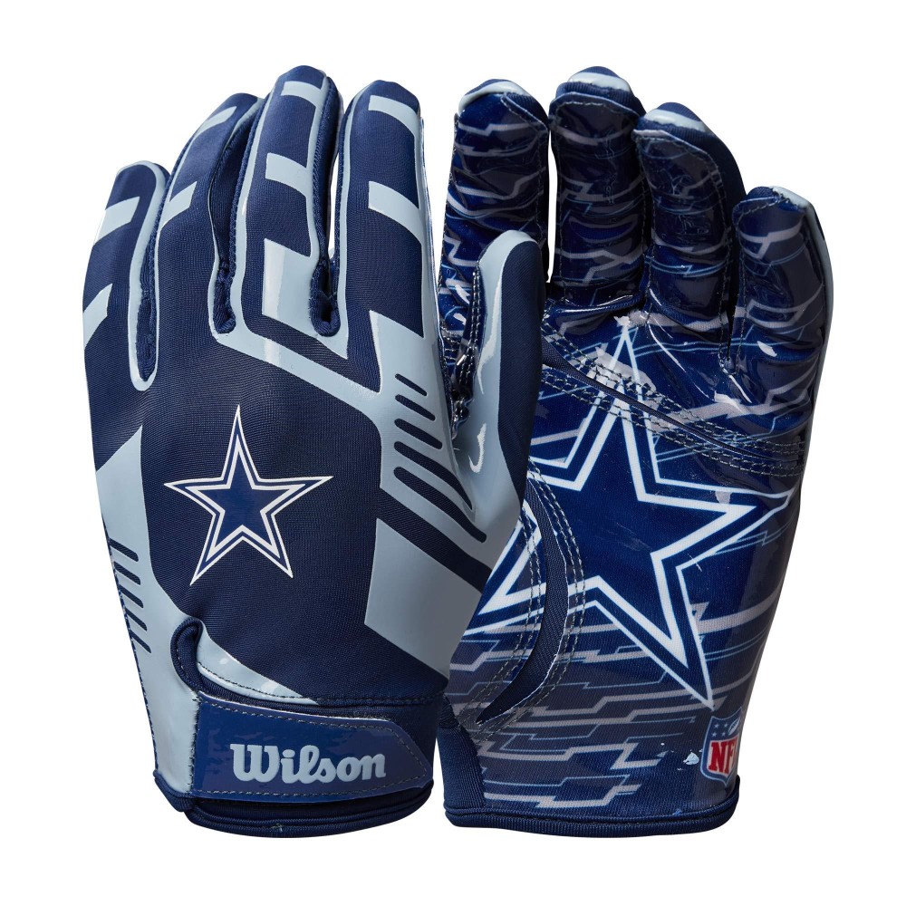 Wilson Nfl Stretch Fit Football Gloves - Dallas- Adult (Wtf9326Dl)