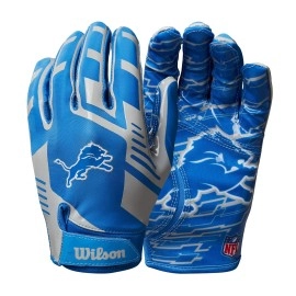 Wilson NFL Stretch Fit Football Gloves - Youth, Detroit Lions