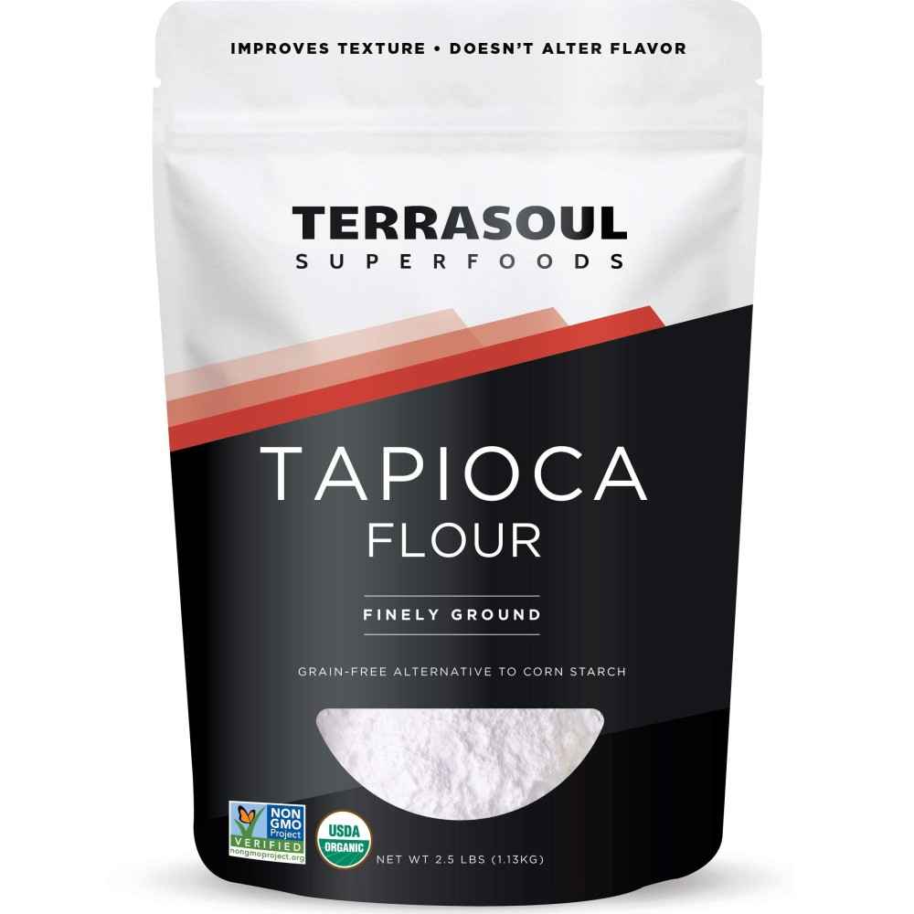 Terrasoul Superfoods Organic Tapioca Flour Starch, 25 Lbs - Gluten-Free Improves Texture For Keto Baking Doesnt Alter Flavor