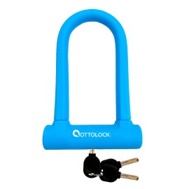 Ottolock Sidekick Compact U-Lock Lightweight Silicone-Coated Bike Lock (Blue)