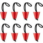 8 Pieces Kayak Scupper Plug Kit Silicone Scupper Plugs Drain Holes Stopper Bung With Lanyard (Red)