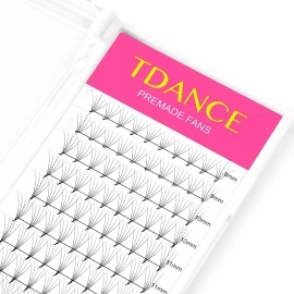 Tdance Eyelash Extensions 5D Superior Lash Extensions Premade Fans Russion Volume Fans D Curl 007 Thickness Middle Stem 10Mm Mixed Length(Middle Stem,5D-007-D,10Mm)