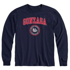 Ivysport Gonzaga University Bulldogs Long Sleeve Adult Unisex T-Shirt, Heritage, Navy, Xx-Large