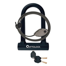 Ottolock Sidekick Compact U-Lock Lightweight Silicone-Coated Bike Lock (Hexband Sidekick Bundle)