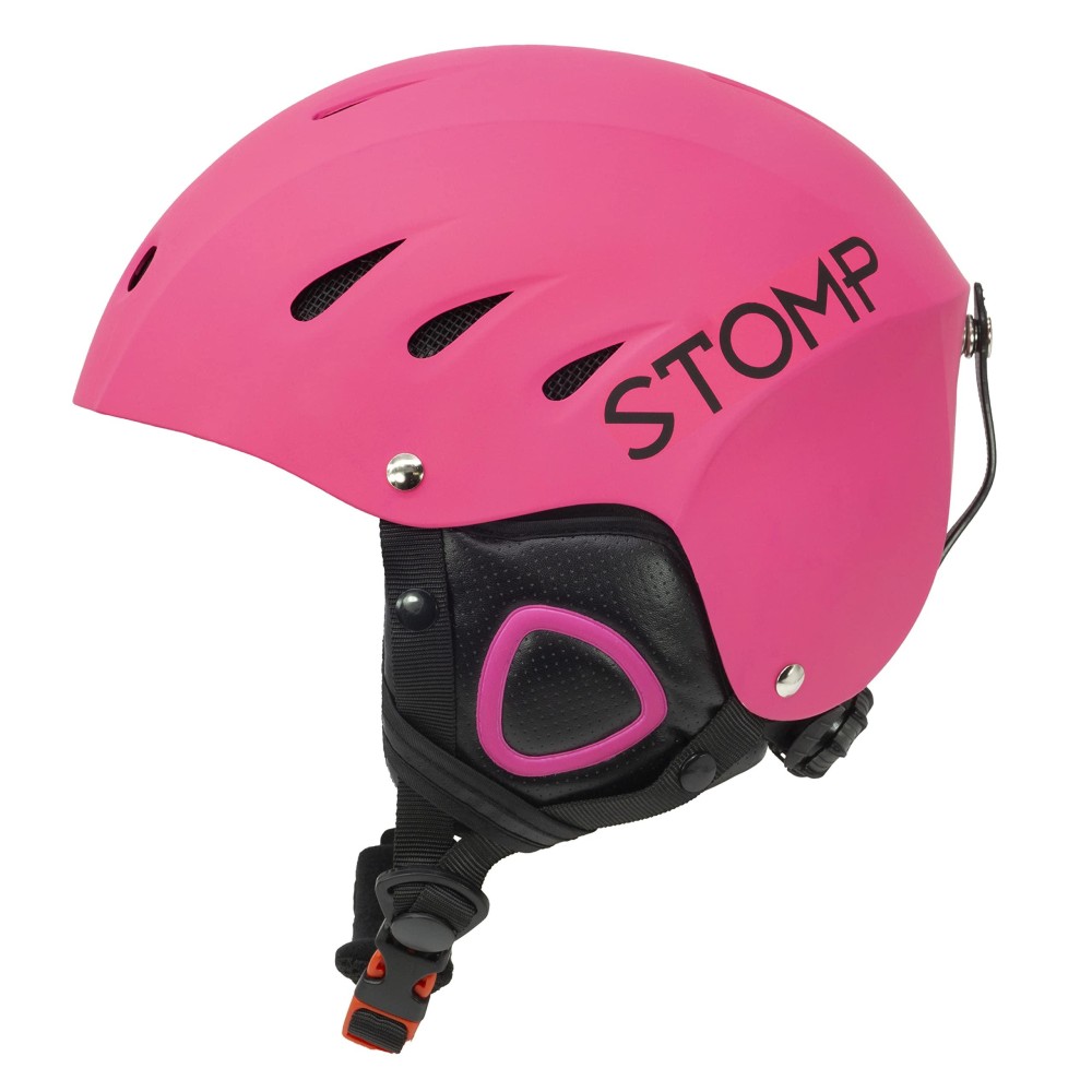 STOMP Ski & Snowboarding Snow Sports Helmet with Build-in Pocket in Ear Pads for Wireless Drop-in Headphone (Matte Pink, Small)