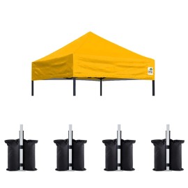 Eurmax Usa Pop Up Canopy Replacement Canopy Tent Top Cover, Instant Ez Canopy Top Cover Only,Bonus 4Pc Pack Canopy Weight Bag(5X5,Gold)
