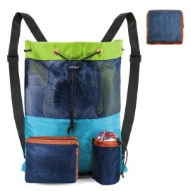 Beegreen Blue & Green Drawstring Bag 18.9