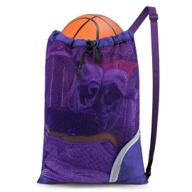 Beegreen Purple Swim Bag Mesh Beach Bag Swimming Bag Large Pool Bag W 17.7