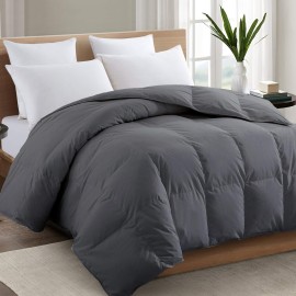 Texartist Premium 2100 Series Queen Comforter All Season Breathable Cooling Grey Comforter Soft 4D Spiral Fiber Quilted Down Alternative Duvet With Corner Tabs Luxury Hotel Style (88X88)